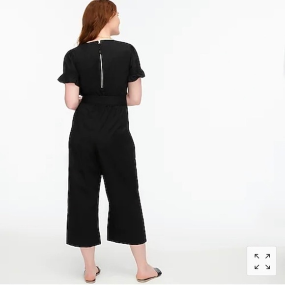 NWT J Crew Black Ruffle Stretch Cotton Poplin Jumpsuit - 4T - Picture 9 of 9
